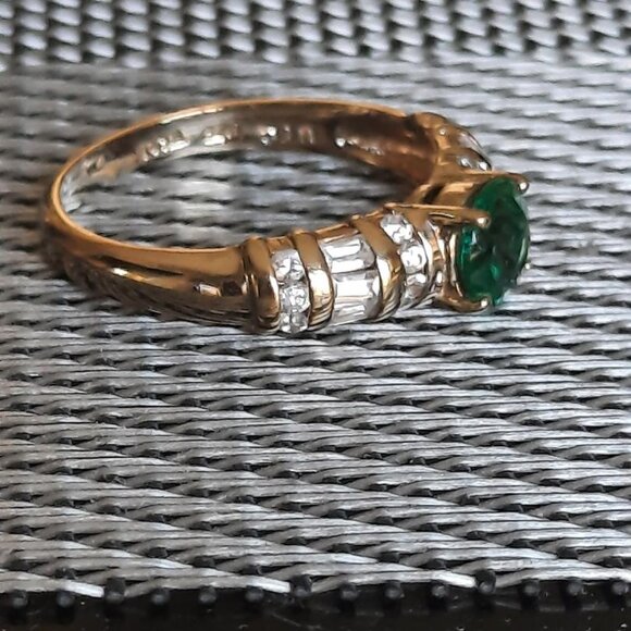 UTC Gold 925 Sterling Silver Ring Size 8 - Picture 4 of 11